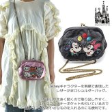 ディズニー 刺繍がま口ショルダーバッグ SHO3741 SHO3670 送料無料 ミッキー ミニー おしゃれキャット マリー  ベルリオーズ トゥルーズ バッグ 財布 ショルダーバッグ ポーチ 刺繍 ビーズ ハナカラクサ ブラック
