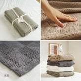 スローケット 綿100％ コットンケット シングル ダブル 140×200cm 180×200cm スクエア ヘリンボーン ワッフル 洗える 洗濯機対応 オールシーズン 吸湿通気 ブランケット 毛布 肌掛け ベッド ソファカバー 3柄6色 インド製