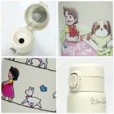 アルプスの少女ハイジ ワンプッシュ ステンレス ボトル 真空二重 350ml 軽量 水筒 ハイジ 保温 保冷 魔法瓶 ヨーゼフ  木もれ陽の下で