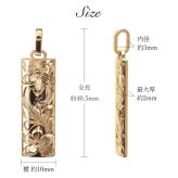 金属アレルギー対応 ペアペンダントトップ ハワイアンジュエリー 刻印無料 誕生石 純チタン ゴールドカラー バレルプレート Lサイズ チェーン別売り イオンプレーティング メンズ レディース プレゼント ハロウィン 【品番：TIP412-RYP】
