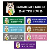 カーサイン 高齢者マーク SENIOR SAFE DRIVER ラグドール ステッカー シール 長方形 20x6.7cm 肉球 日本製 車