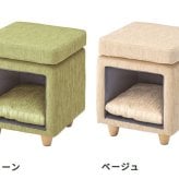 チェア 椅子 ペットハウススツール ファブリック素材 スクエア型 ナチュラル 天然木 床傷防止 座面35cm×35cm 高さ41cm キャットハウス 猫 ねこ ネコ 家具 インテリア 新生活