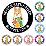 カーサイン 高齢者マーク SENIOR SAFE DRIVER スムースコリー マグネット 強力 直径13cm 肉球 日本製 車 ステッカー