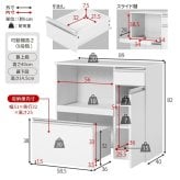 食器棚 キッチン収納 伸縮キッチンカウンター コンセント付き カウンター すき間収納 スライド棚 炊飯器ラック レンジ台 トースターラック 収納 家電収納 扉付き棚 引出し 木目調 稼働棚 ストック キッチン 寝室 リビング 北欧 ：