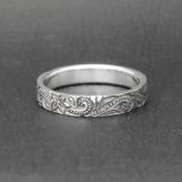 ハワイアンジュエリー リング 指輪 黒 ハイビスカス スクロール シルバー925【刻印無料】 花 波 波模様 シルバーアクセサリー メンズ レディース ユニセックス ペアリング 誕生日 プレゼント ハンドメイド 手作り 彫金 箱入り Grand Galleria グランドガレリア