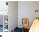 収納家具 ラック 日本製 突っ張り ラダー ハンガー 幅93cmダークブラウン 壁面収納 つっぱり パーティション パーテーション 高さ調節 棚付き ハンガー付き はしご型 おしゃれ