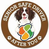 カーサイン 高齢者マーク SENIOR SAFE DRIVER スモールミュンスターレンダー マグネット 強力 直径13cm 肉球 日本製 車 ステッカー