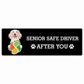 カーサイン 高齢者マーク SENIOR SAFE DRIVER イングリッシュセター ステッカー シール 長方形 20x6.7cm 肉球 日本製 車