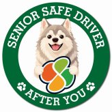 カーサイン 高齢者マーク SENIOR SAFE DRIVER ウルフドッグ マグネット 強力 直径13cm 肉球 日本製 車 ステッカー