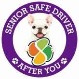 カーサイン 高齢者マーク SENIOR SAFE DRIVER フレンチブルドッグ ステッカー シール 直径13cm 肉球 日本製 車