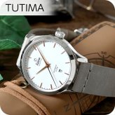 チュチマ フリーガー エアロクラブ クォーツ 電池式 腕時計 ブランド メンズ 革ベルト TUTIMA 6105-55 アナログ ホワイト グレー 白 ドイツ製