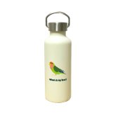 コザクラインコ かわいい 取っ手付きマグボトル おしゃれ 290ml 保温 保冷 ステンレス マグボトル 取っ手付き 真空 断熱 二重構造 ボトル タンブラー 水筒 マイボトル オリジナル インコ オウム 鳥 ペット 動物 アニマル