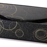 ミラー付ティッシュBOX（ゴールドライン）　黒 インテリア 漆器 盆 カタログギフト 景品 粗品