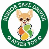 カーサイン 高齢者マーク SENIOR SAFE DRIVER チワワ マグネット 強力 直径13cm 肉球 日本製 車 ステッカー