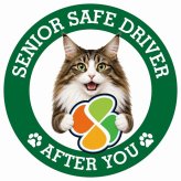 カーサイン 高齢者マーク SENIOR SAFE DRIVER ノルウェージャンフォレストキャット ステッカー シール 直径13cm 肉球 日本製 車