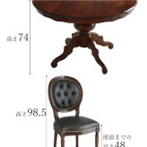 ダイニング家具 イタリア家具 アンティーク調 猫脚 ダイニングテーブルセット 4人掛け 楕円 布張り 青 ブルー チェア4脚 象嵌 楕円テーブル 幅135cm イタリア製 ルネッサンス Italia ダイニング5点セット