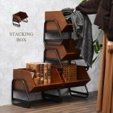 アンティーク スタッキングBOX ONLS0410 完成品 天然木 収納ボックス ヴィンテージ 幅43cm 奥行36cm 高さ37.5cm リビング収納 木製 収納 スタッキング 収納ラック パイン材 オープン収納 見せる収納 ア 新生活