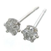 ピアス レディース K18WG ホワイトゴールド 計0.2ct 一粒ダイヤモンドピアス 18金 ダイヤピアス シンプル 華奢 ジュエリー アクセサリー プレゼント ギフト