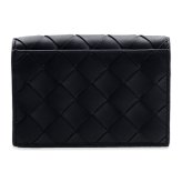 ボッテガヴェネタ BOTTEGA VENETA カードケース 名刺入れ メンズ レディース イントレチャート 本革 レザー ブラック 黒 スナップボタン ビジネスカードケース 667141 V3UH2 8425