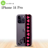 iPhone14 Pro iPhone14 Pro スマホケース 背面ケース ハードケース トランプ 帯 黒 ピンク +アルファベット 2022年 9月発売 nk-i14p-524i