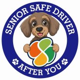 カーサイン 高齢者マーク SENIOR SAFE DRIVER ワイヤーヘアードダックスフンド ステッカー シール 直径13cm 肉球 日本製 車
