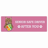 カーサイン 高齢者マーク SENIOR SAFE DRIVER ピクシーボブ ステッカー シール 長方形 15x5cm 肉球 日本製 車