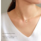 ゴールド ネックレス ハワイアンジュエリー ネックレス イエローゴールド ネックレス プルメリア K14イエローゴールド ダイヤモンド ジルコニア K14カットあずきチェーン太1.4mm ギフトラッピング可能 彼女 妻 女性 レディース プレゼント ハロウィン 【品番：CG-GP109-CH1020】