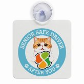 カーサイン 高齢者マーク SENIOR SAFE DRIVER エキゾチックショートヘア 車内用 吸盤タイプ 収れん火災防止タイプ 肉球 日本製 車 ステッカー
