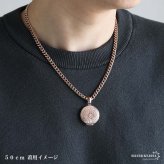 ステンレス ロケットネックレス HIPHOP 喜平チェーンネックレス ロケットペンダント フラワーネックレス 写真 記念 思い出 ハワイアンネックレス 50cm 60cm ピンク 花 6面カット メンズ 男性 金属アレルギー対応