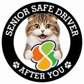 カーサイン 高齢者マーク SENIOR SAFE DRIVER ハイランドフォールド ステッカー シール 直径13cm 肉球 日本製 車