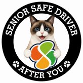 カーサイン 高齢者マーク SENIOR SAFE DRIVER スノーシュー ステッカー シール 直径13cm 肉球 日本製 車