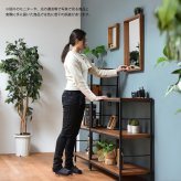 ZAGA　ボックスミラー　幅30 ミラー ボックスミラー 壁掛けミラー 鏡 家具 家具コーディネート インテリア インテリアコーディネート 壁掛け ナチュラル ヴィンテージ アンティーク インダストリアル ハンドメイド 北欧 ブラウン ホワイト 天然木 木製 オシャレ