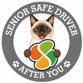 カーサイン 高齢者マーク SENIOR SAFE DRIVER シャム マグネット 強力 直径13cm 肉球 日本製 車 ステッカー