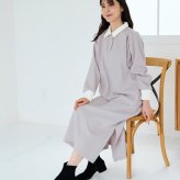 【送料無料】授乳服〈授乳〉ポロカラーワンピース