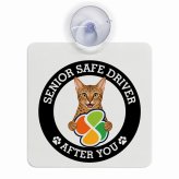 カーサイン 高齢者マーク SENIOR SAFE DRIVER オシキャット 車内用 吸盤タイプ 収れん火災防止タイプ 肉球 日本製 車 ステッカー