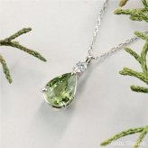  グリーンサファイア 　１．４５８ct 　ダイヤモンド　ネックレス 　ペンダント プラチナネックレス Pt900　ネックレス レディース 一粒ネックレス  誕生石 シンプル Drops