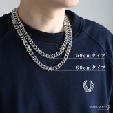 ステンレス 有刺鉄線ネックレス 6面カット 喜平チェーンネックレス オニハリバーブ シルバー 重厚感 個性的 メンズ 男性 金属アレルギー対応