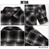 FUBU フブ チェックシャツ メンズ レディース fam-62100 スタッズ オンブレチェック ネルシャツ 長袖 シャツ スナップボタン 刺繍 オーバーサイズ ストリート ヒップホップ ダンス カジュアル M L XL XXL 2026FW Karlas