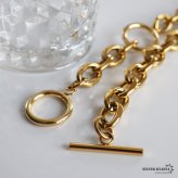 ステンレス マンテルネックレス 留め3箇所 ラリエット Y字 アズキチェーン チョーカー ゴールド 2way お洒落 デザイン 流行り シンプル 太め 変形 レディース 女性 金属アレルギー対応