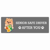 カーサイン 高齢者マーク SENIOR SAFE DRIVER ポメックス ステッカー シール 長方形 15x5cm 肉球 日本製 車