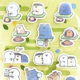 お文具といっしょ フロッキーシール (お茶) 文具