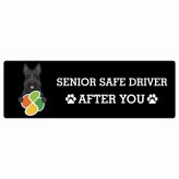 カーサイン 高齢者マーク SENIOR SAFE DRIVER スコティッシュテリア ステッカー シール 長方形 20x6.7cm 肉球 日本製 車
