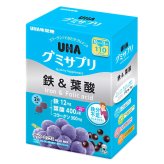 UHA味覚糖 グミサプリ 鉄＆葉酸 220粒 アサイーミックス味 サプリメント 鉄分 葉酸 まとめ買い 個包装【大容量110日分】賞味期限2027..12.末