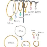ピアス チャーム フープピアス用 【ちょこっとチャーム】 チェコ ガラス しずく ドロップ クラック加工 小さい 小ぶり ミニ かわいい パーツ 【1個】