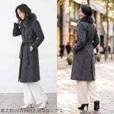 カシミヤ コート レディース 100％ ロングコート フォックス ファー 襟付き ブランド Filomo 着丈107cm 秋 冬 ブラック フォーマル カシミヤコート 冠婚葬祭 大きいサイズ 卒業 卒園 入学 入園 ギフト プレゼント 6F (6034r)