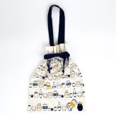 ディズニー プー Winnie The POOH Pooh Series 巾着バッグ バッグ 通勤 通学 巾着 刺繍 ブルー グッズ