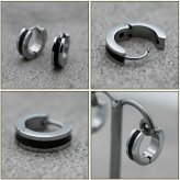 ピアス メンズ フープ 輪っか ライン ブラック シルバー サージカル ステンレス アレルギー対応 片耳 1個 リング アクセサリー レディース ユニセックス