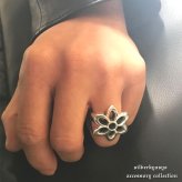 シルバー925素材 厚重! 桜 リング 桜咲く 和柄の極み さくら リング メンズ リング シルバーリング! 指輪 男性