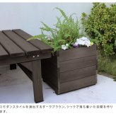 ウッドデッキ 天然木プランター 幅36 hiyori ひより 簡単組立 縁側 DIY 木製 天然木 庭 ベランダ マンション おしゃれ ガーデン 屋外 家具 ブラウン ダークブラウン アウトドアリビング ベンチ 木製縁台 ウッドデッキ風 新生活