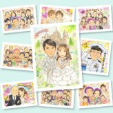 結婚式のプレゼントに、より気持ちが伝わる贈り物に。ラッピング対応で、贈り物として渡しやすい似顔絵です。 ギフト 似顔絵 結婚式 贈り物 プレゼント 名入れ 手描き 結婚式 ブライダル ウェディング 記念 婚礼 カップル 新郎 新婦 両親 下書き確認 修正無料 名入れ かわいい 喜ばれる 実績多数 親孝行 一生もの ウェディング 結婚式 思い出 古希祝い 家族 お祝いの品 大量注文 ホワイトデー